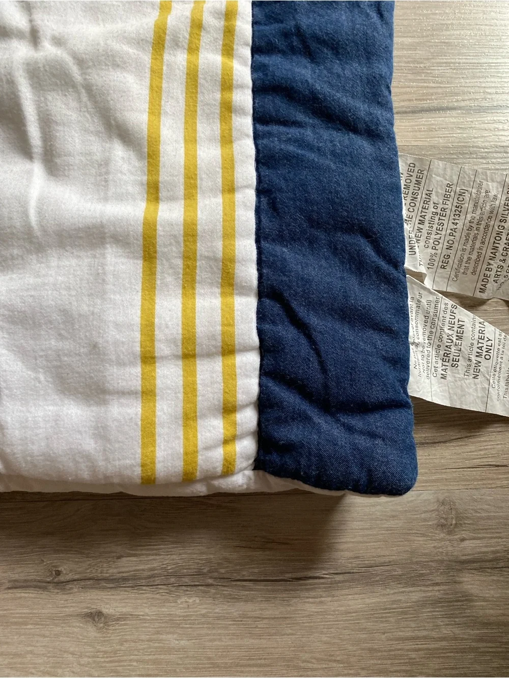 Pottery Barn Striped Quilted Pillow Cover - Red, Yellow, Navy on White